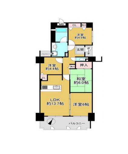パームスクエアジェームス山　8階部分